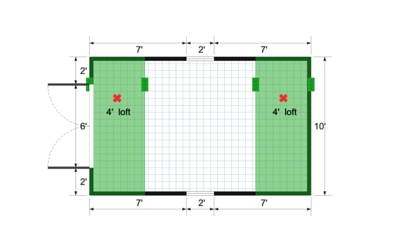 Premier Barn 10×16 floor plan