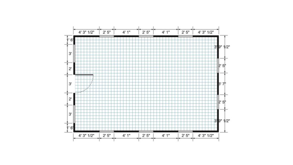 Floor plan for 16x24 Gable Shed