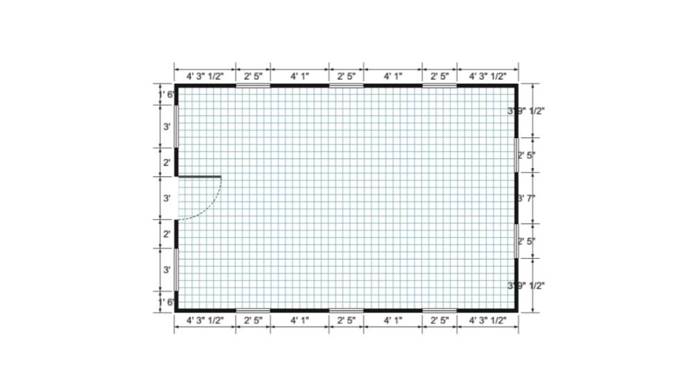 Floor plan for 16x24 Gable Shed