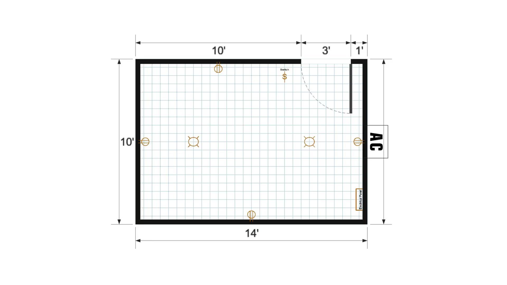 Floor plan for 10x14 Gable Shed