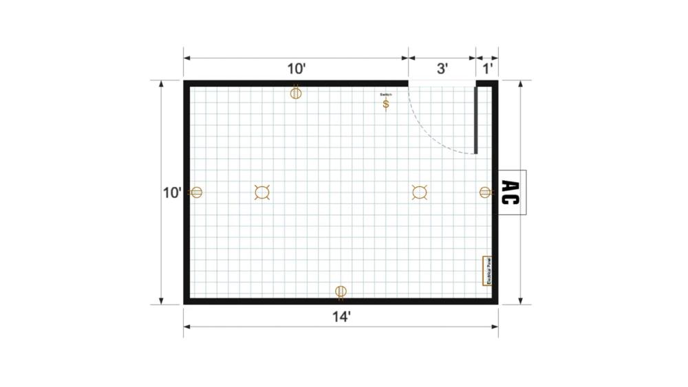 Floor plan for 10x14 Gable Shed