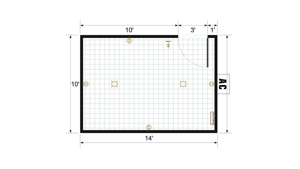Floor plan for 10x14 Gable Shed