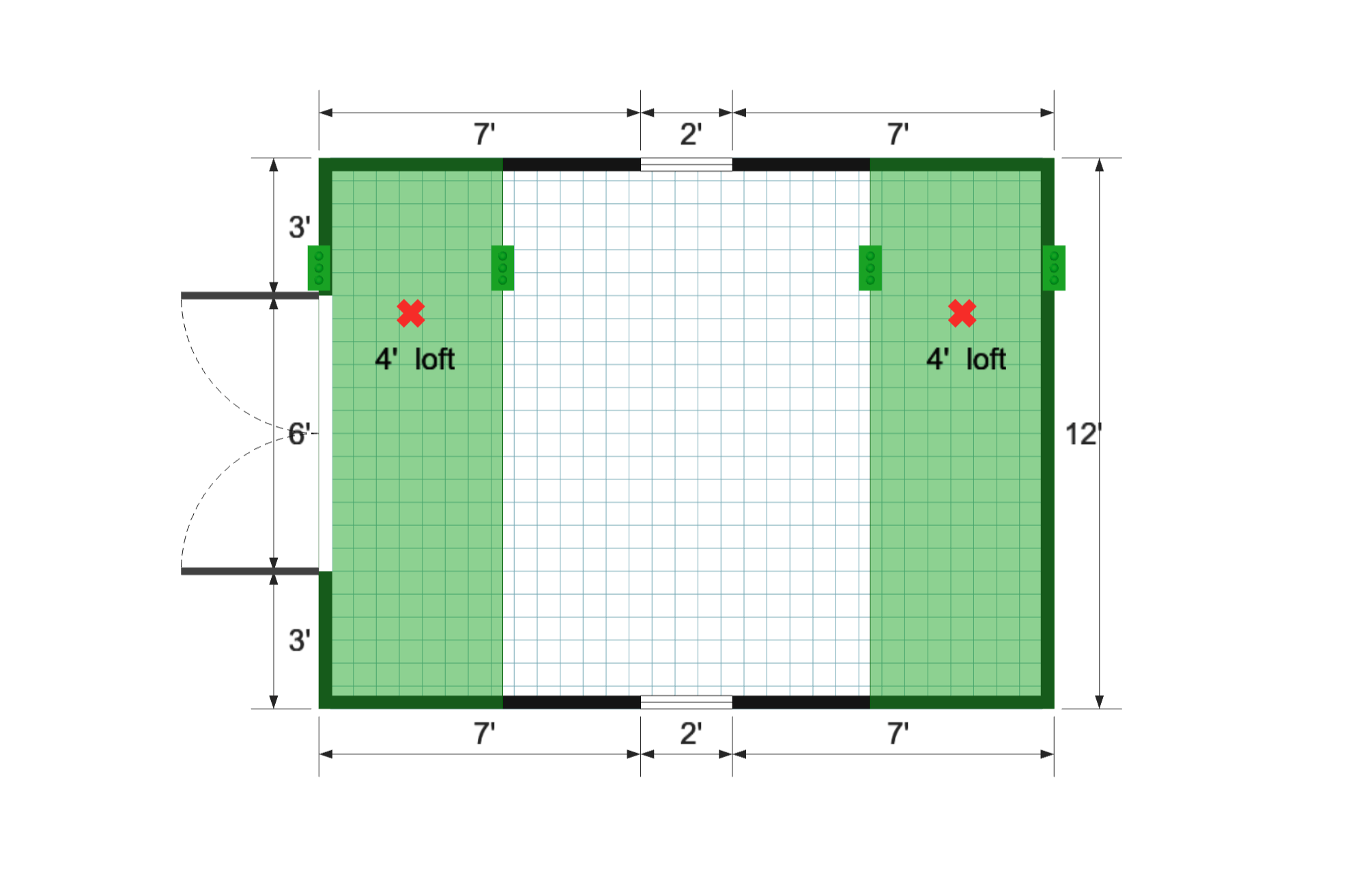 Standard Barn 12×16 floor plan