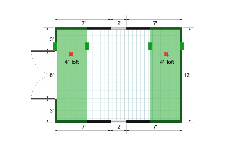 Standard Barn 12×16 floor plan