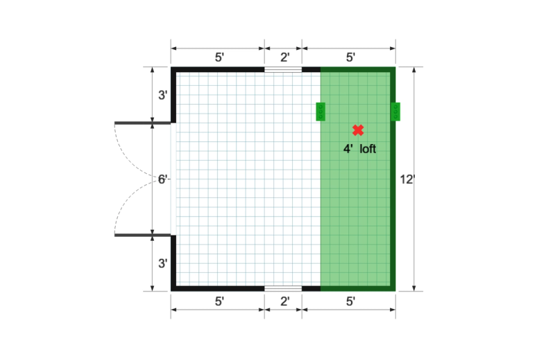 Premier Barn 12×12 floor plan