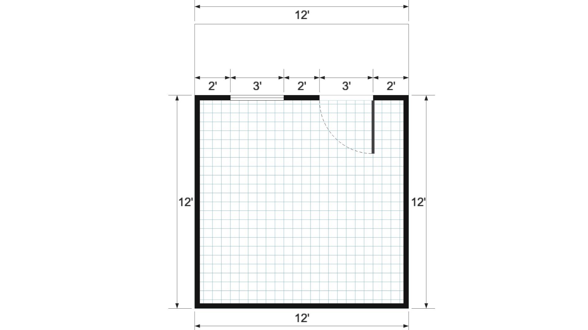 Floor plan for 16x12 Gable Cottage