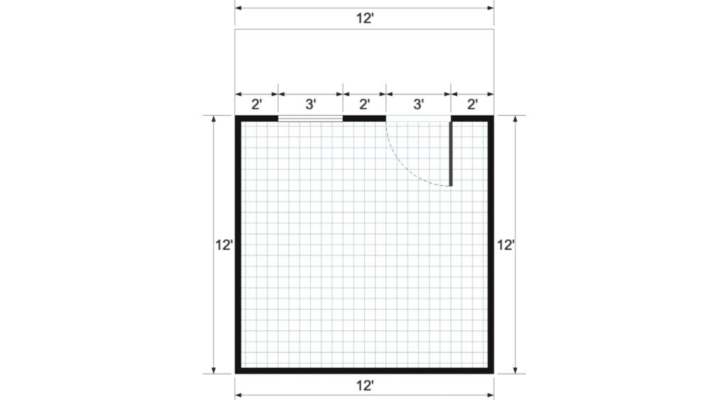 Floor plan for 16x12 Gable Cottage