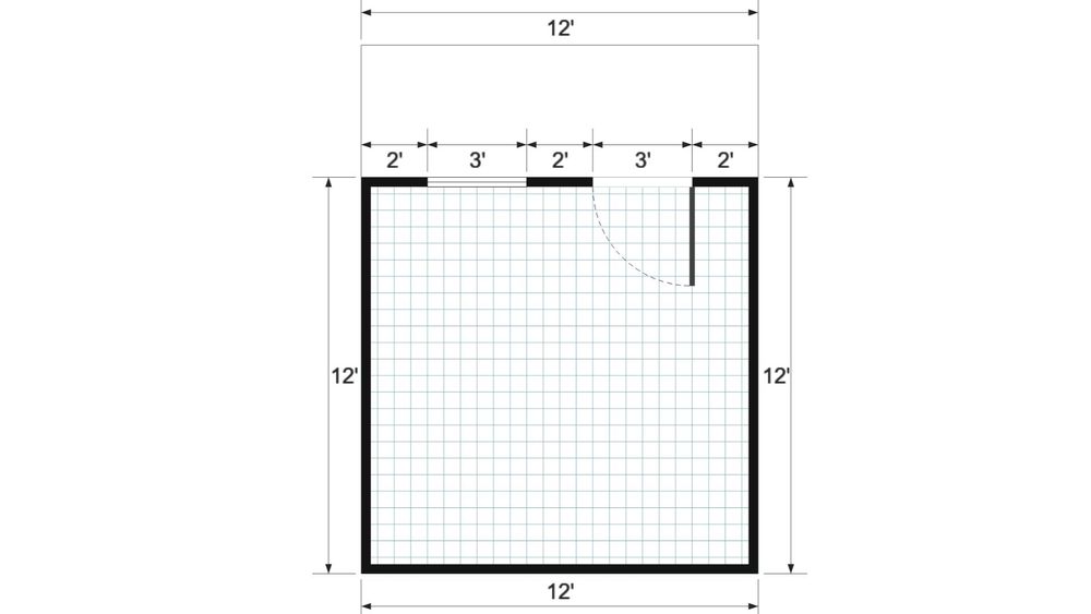 Floor plan for 16x12 Gable Cottage
