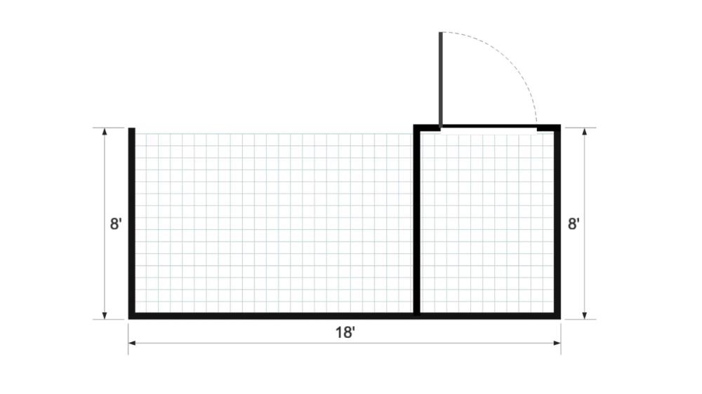 Floor plan for 8x18 Animal Shelter