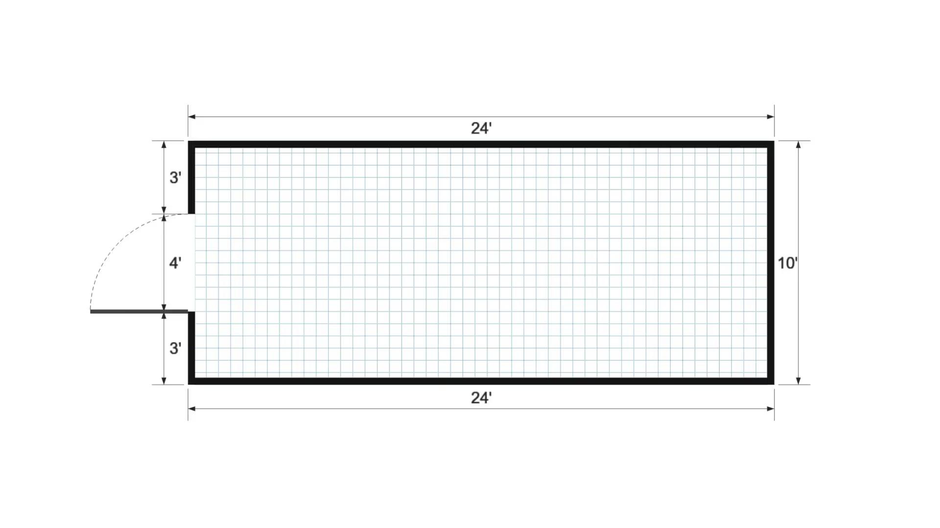 Floor plan for 10x24 Single Slope