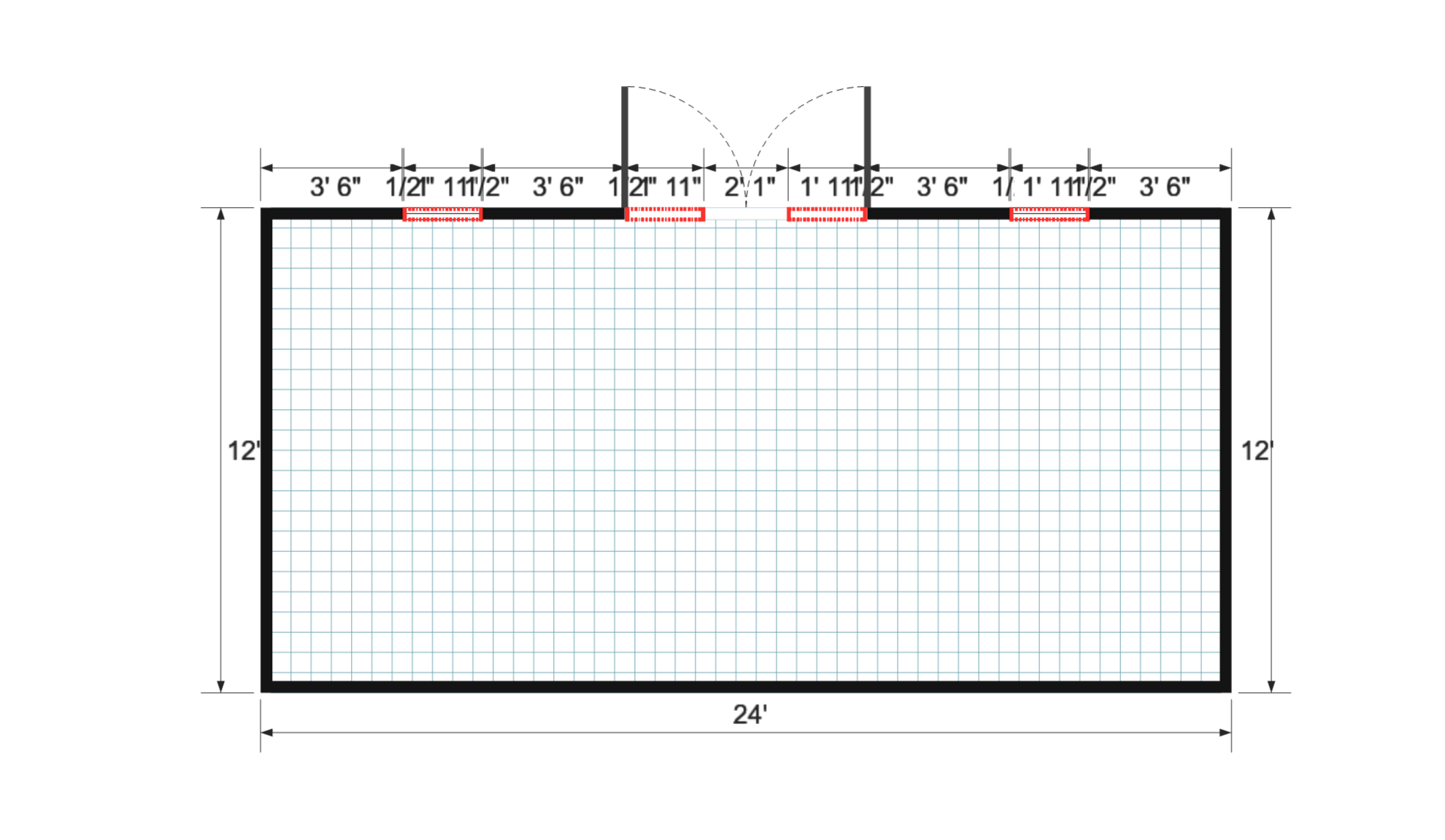 Premier Lean-to 12×24 floor plan
