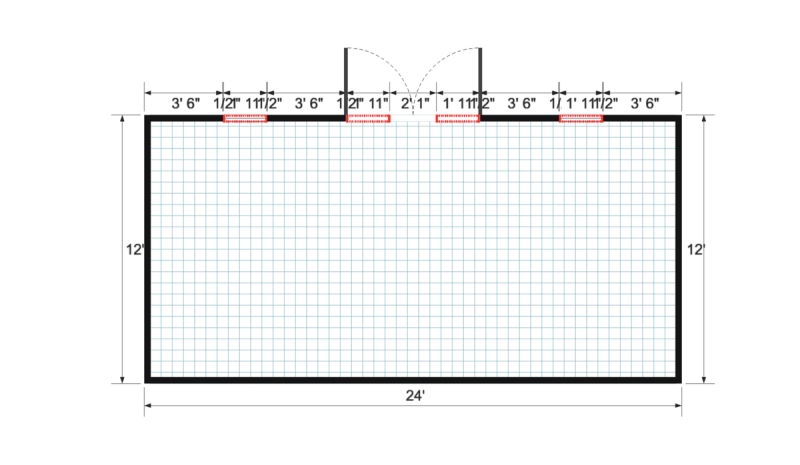 Premier Lean-to 12×24 floor plan