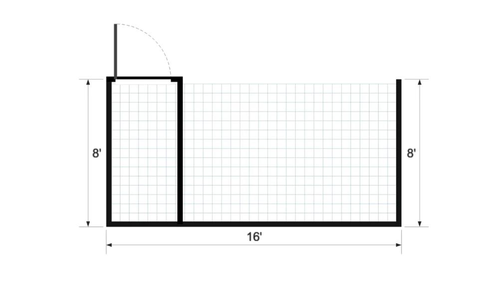 Floor plan for 8x16 Animal Shelter