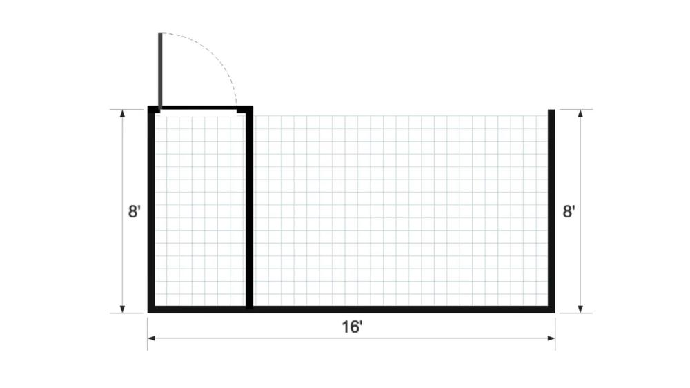 Floor plan for 8x16 Animal Shelter