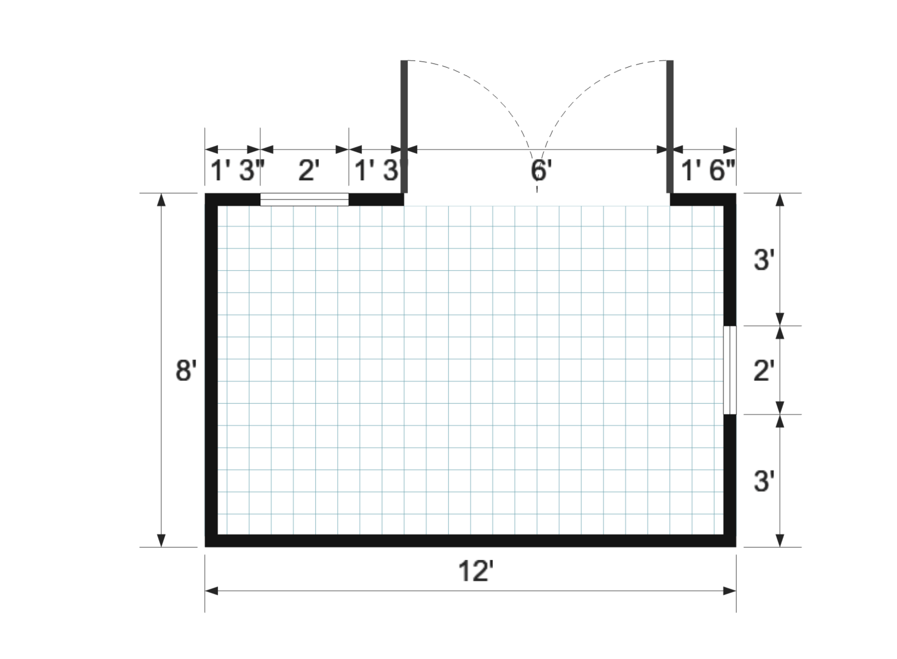 Side-entry Standard 8×12 floor plan