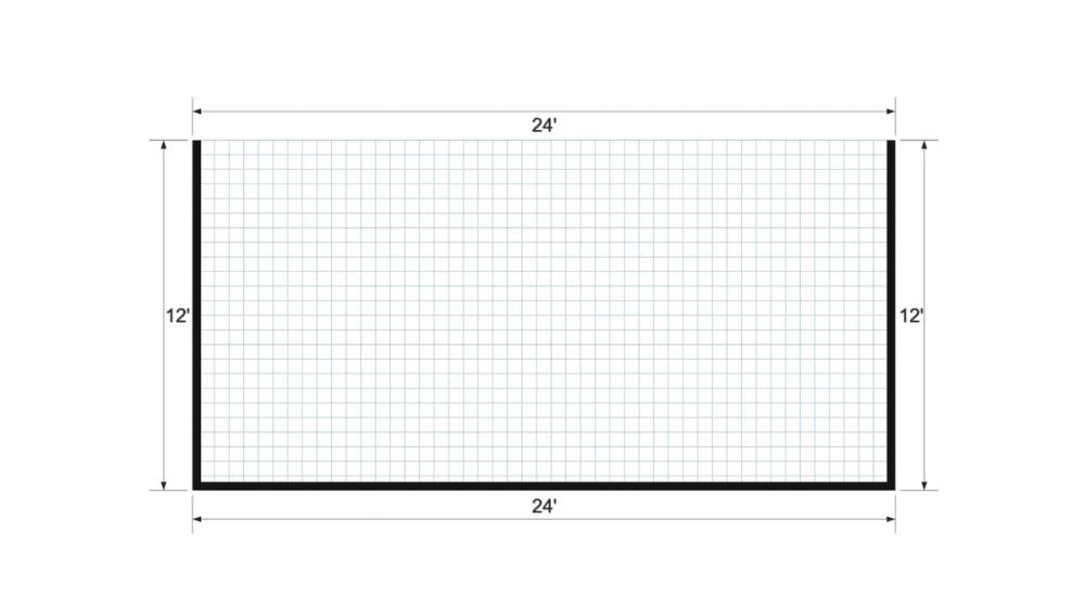Floor plan for 12x24 Animal Shelter
