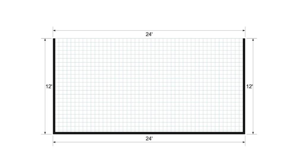 Floor plan for 12x24 Animal Shelter