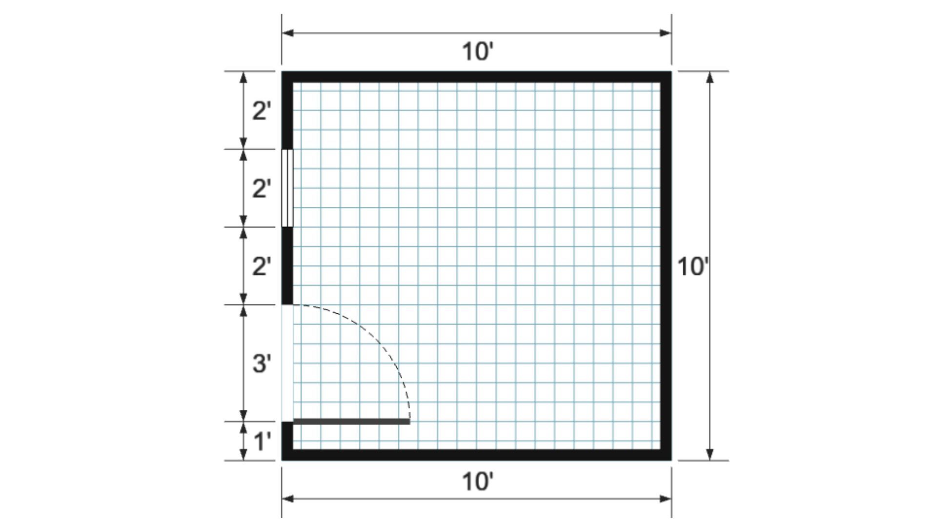 Floor plan for 10x10 Value Shed