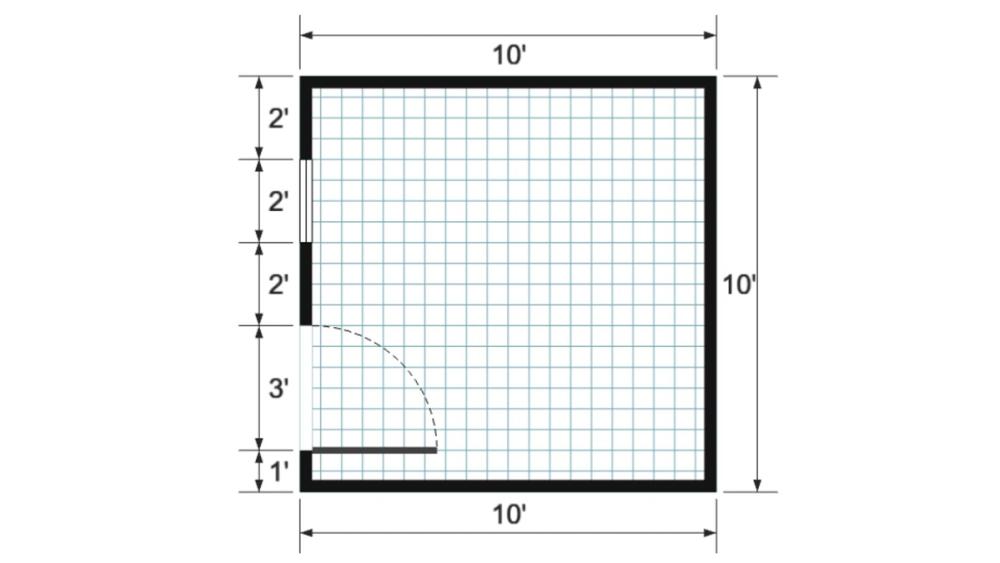 Floor plan for 10x10 Value Shed