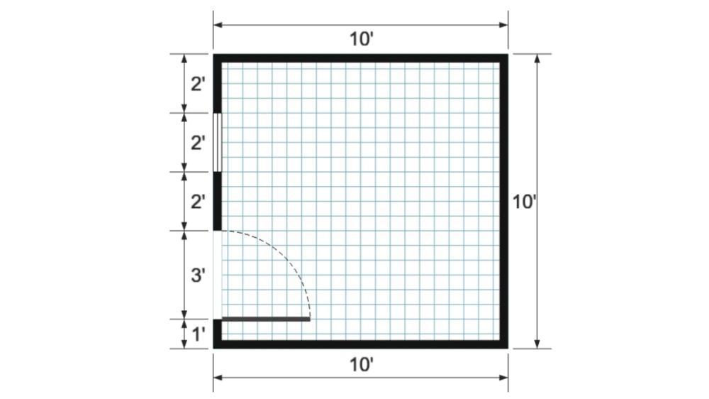 Floor plan for 10x10 Value Shed