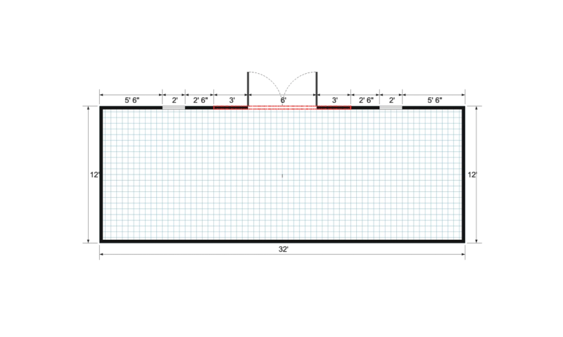 Dormer Premier 12×32 floor plan