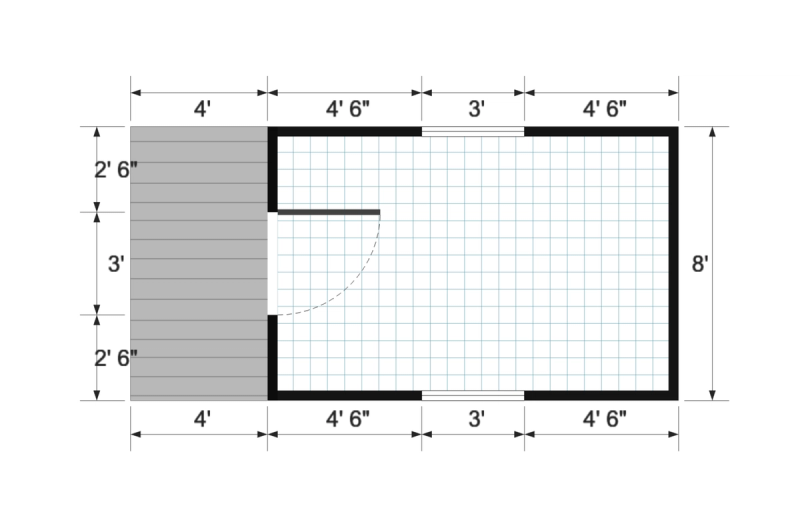 Cabinette 8×16 floor plan