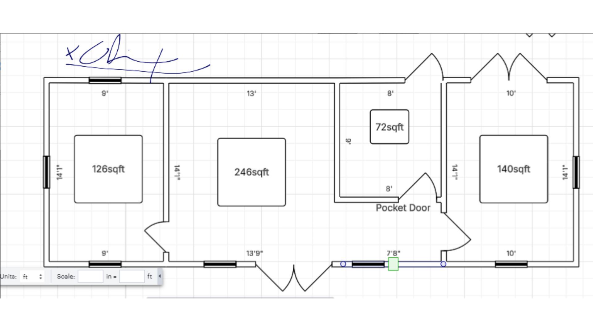 Floor plan for 18x40 Cottage Single Slope