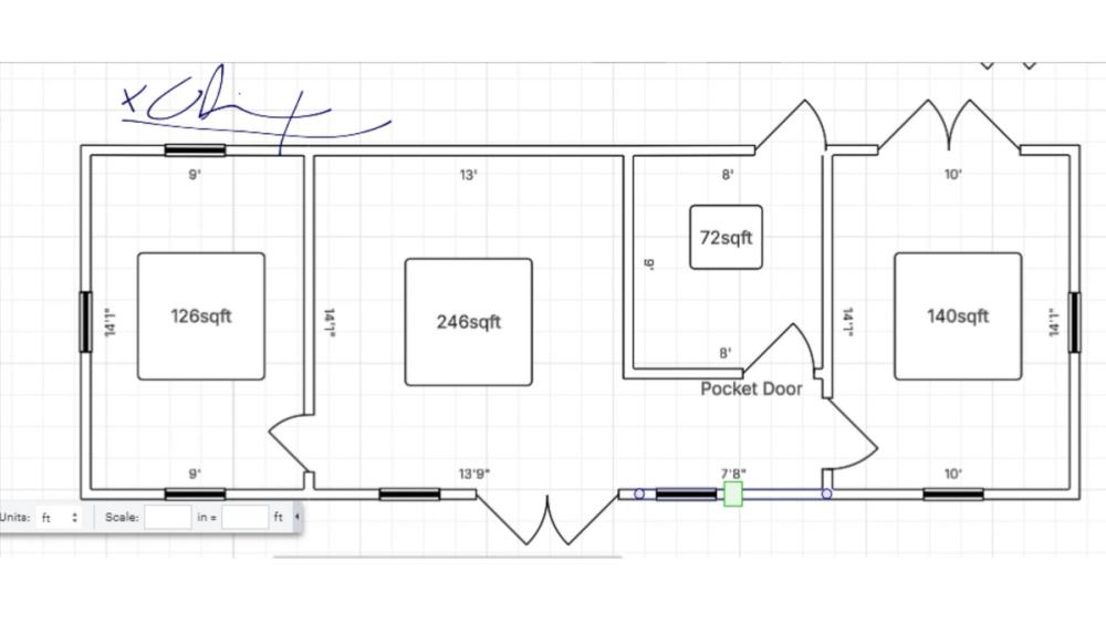 Floor plan for 18x40 Cottage Single Slope