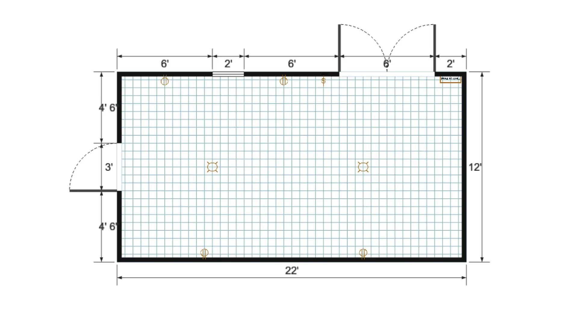 Floor plan for 12x22 Gable Shed