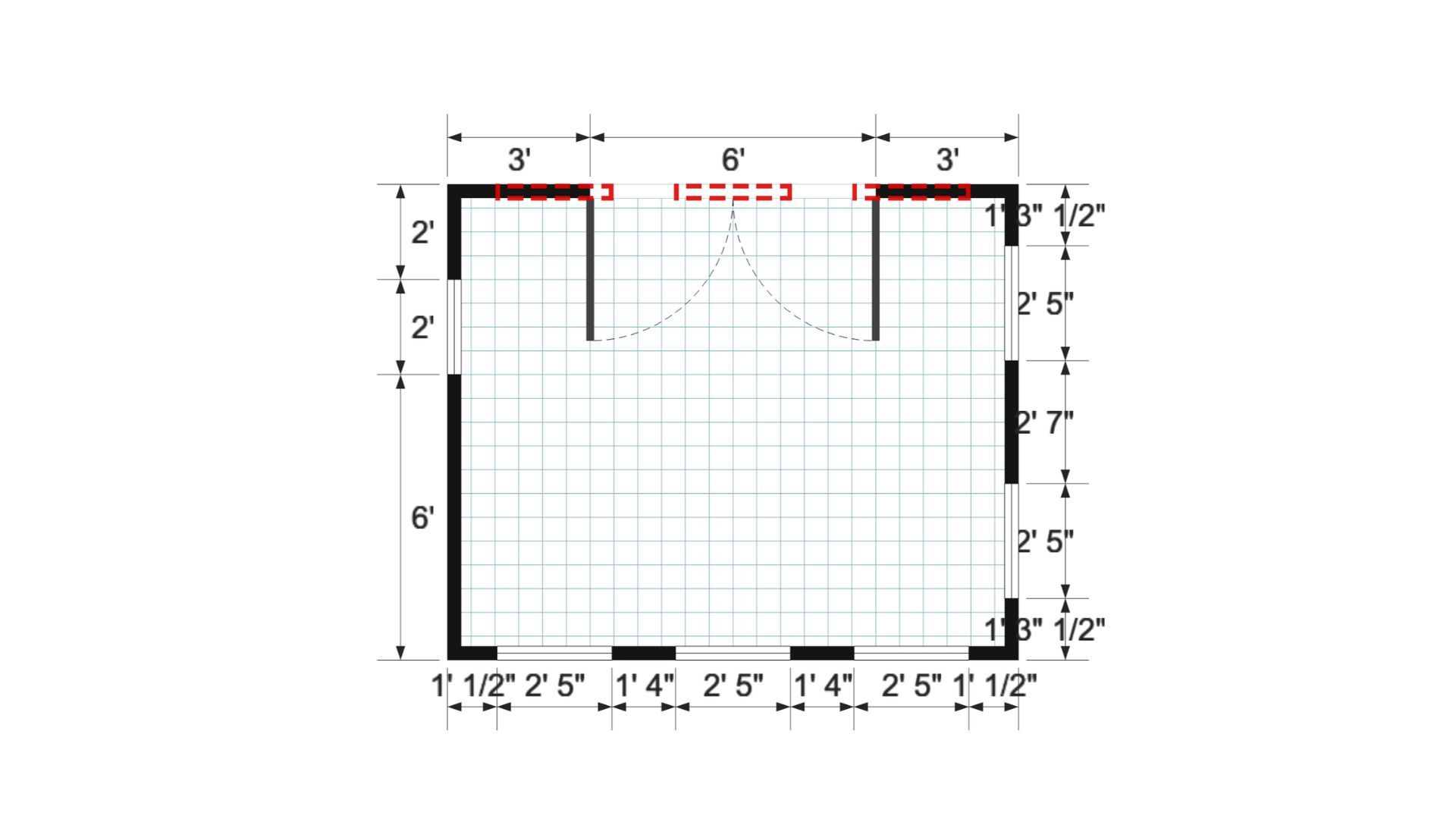 Floor plan for 10x12 Finished Single Slope