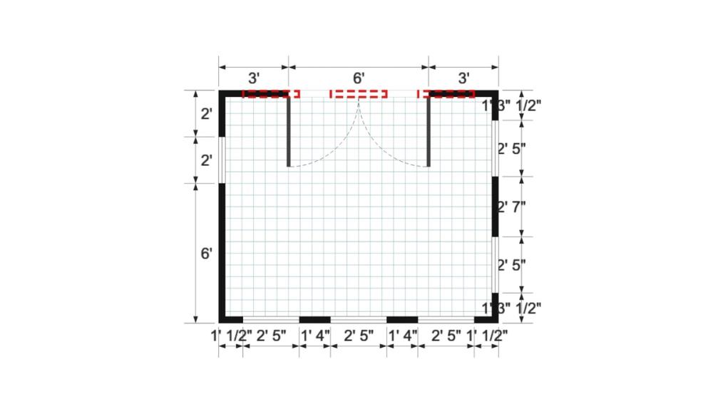 Floor plan for 10x12 Finished Single Slope
