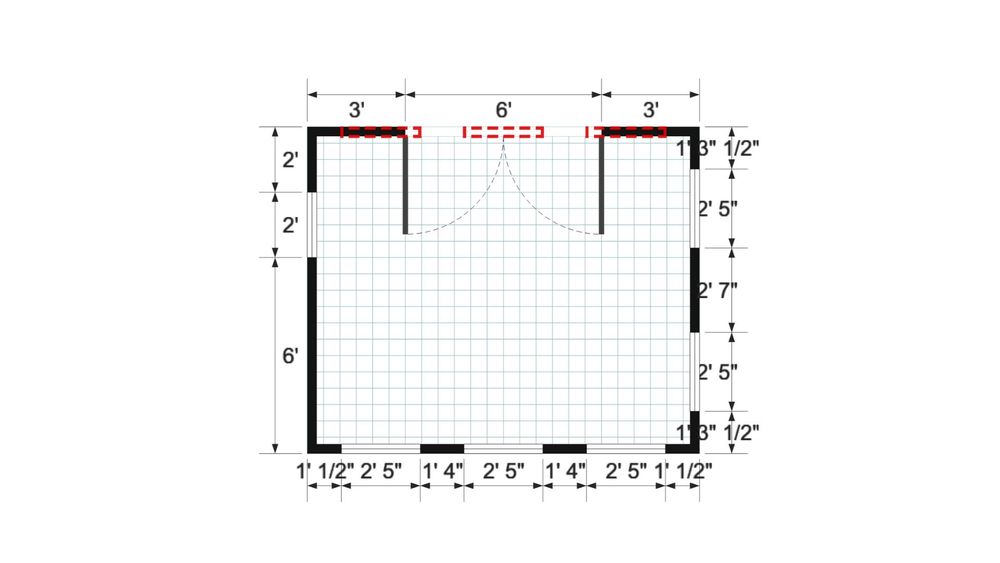 Floor plan for 10x12 Finished Single Slope