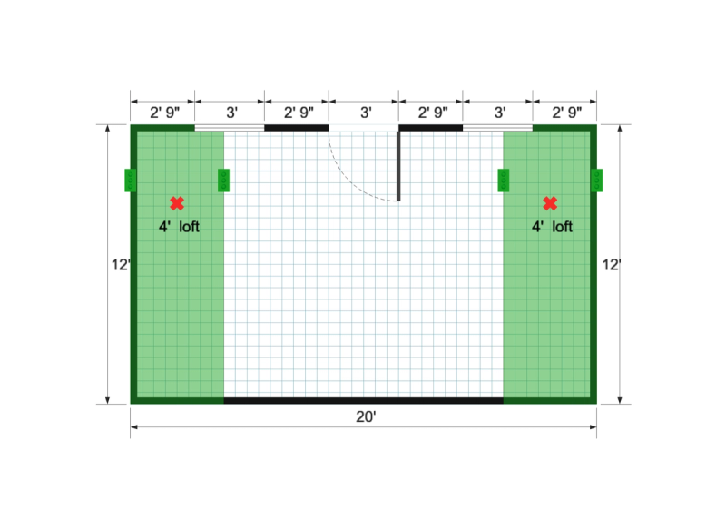 Barn Studio 12×20 floor plan