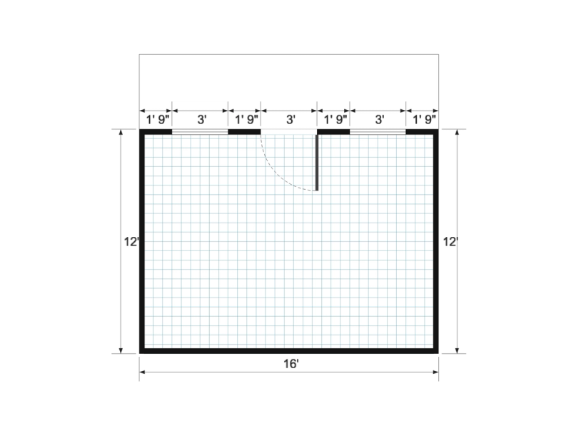 Gable Cottage 16x16 floor plan