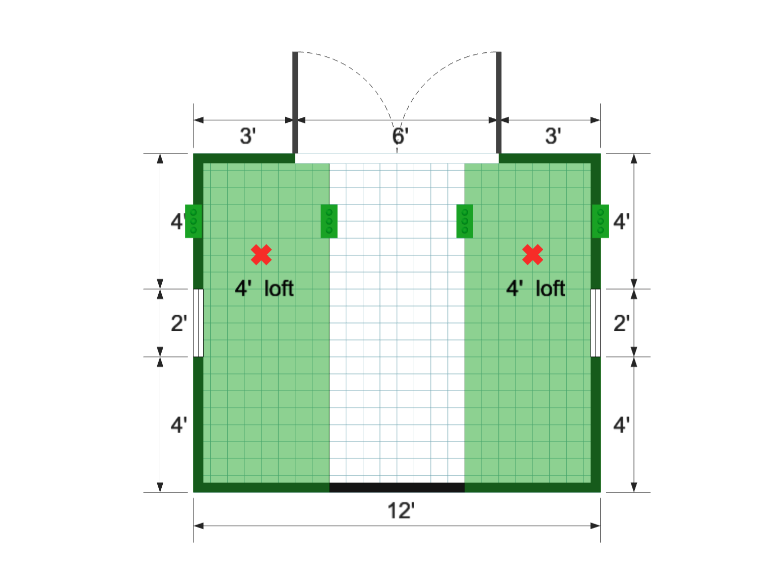 Side-Entry Premier Barn 10×12 floor plan