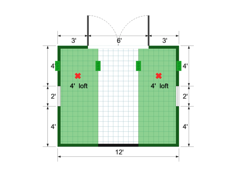 Side-Entry Premier Barn 10×12 floor plan
