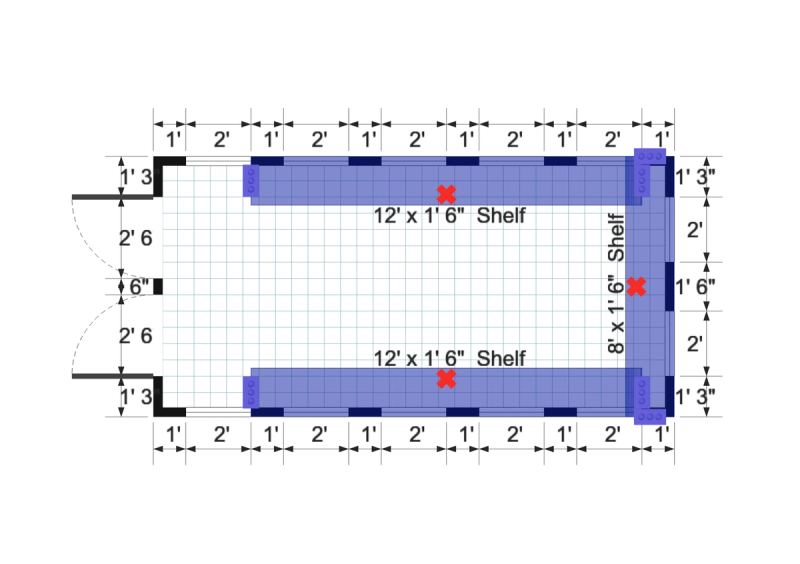 Gable Greenhouse 8×16 floor plan