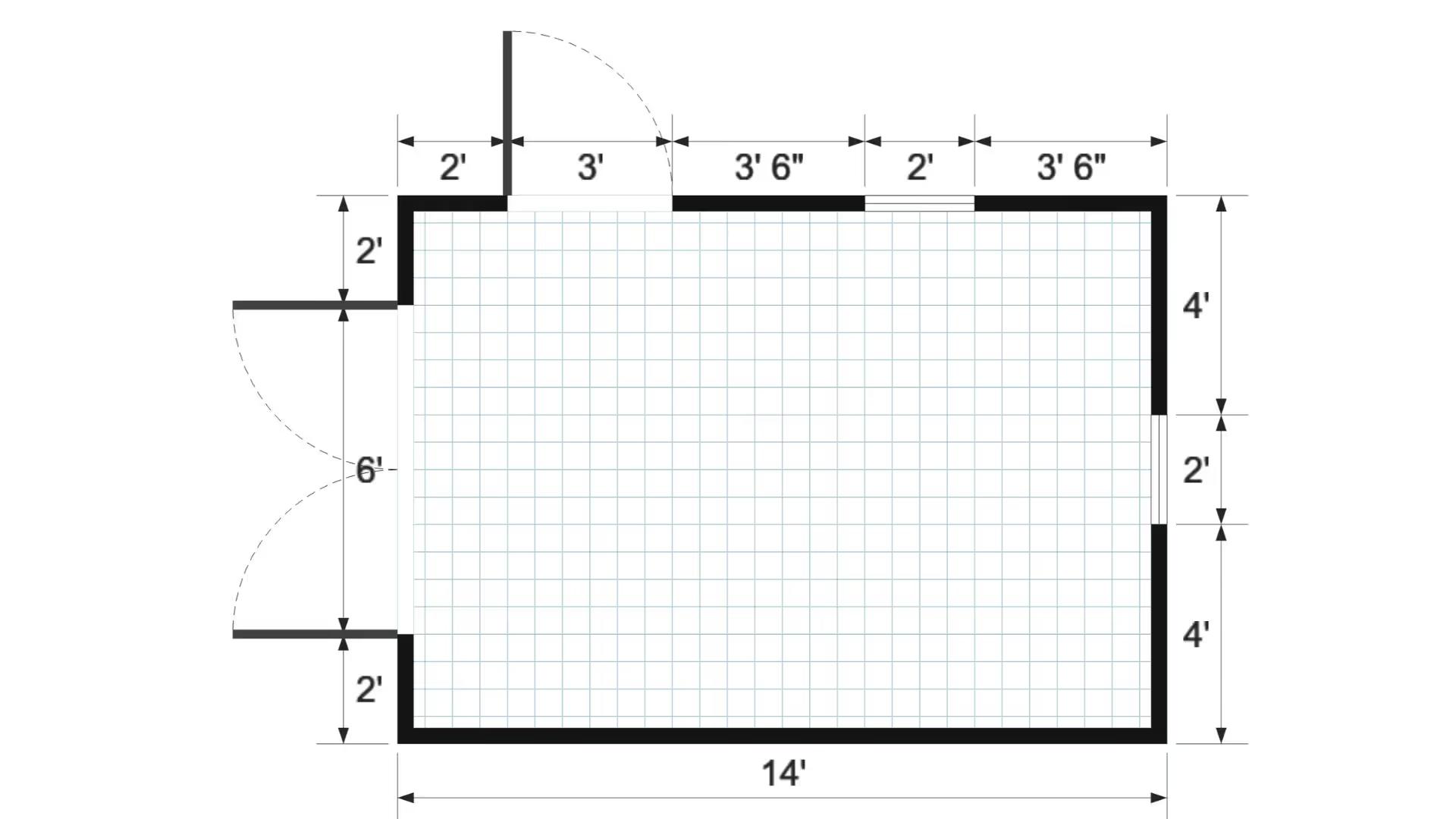 Floor plan for 10x14 Value Shed