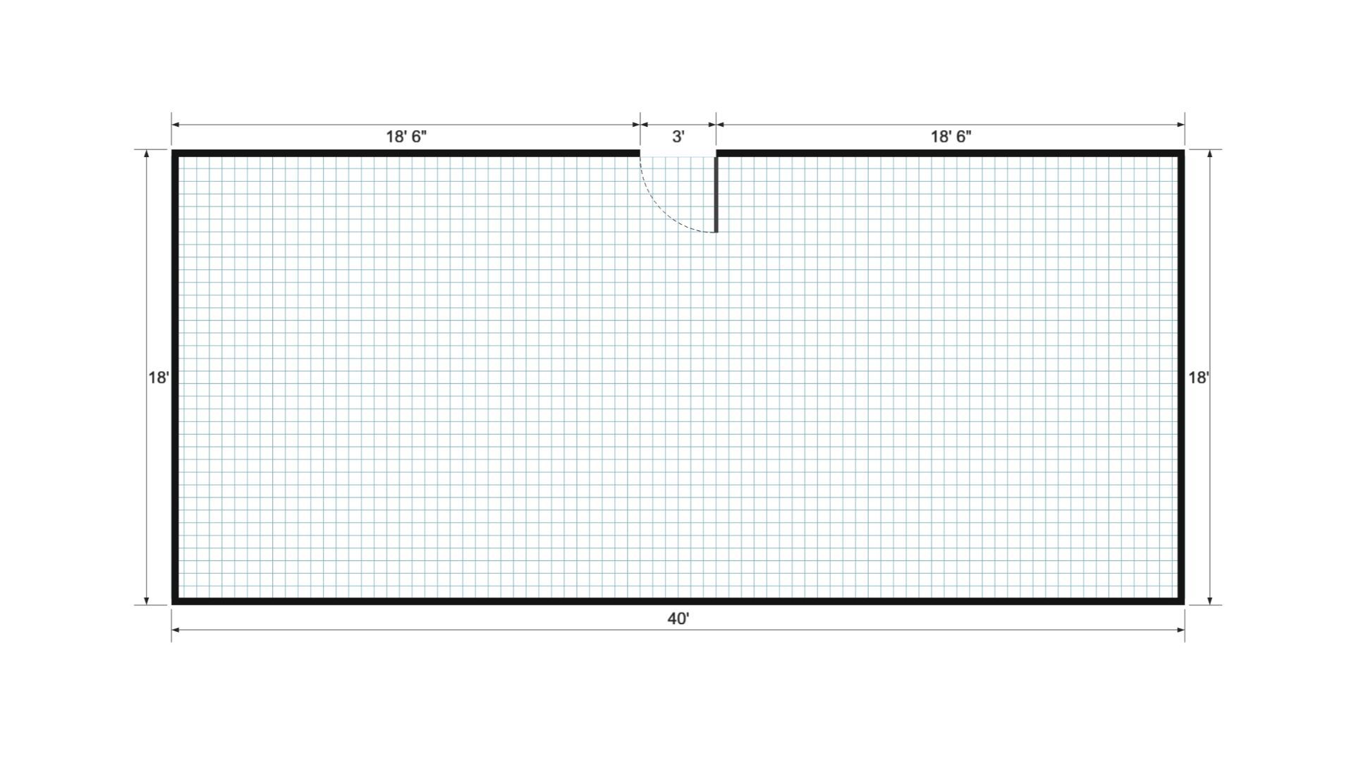 Floor plan for 18x40 Cabin Shell