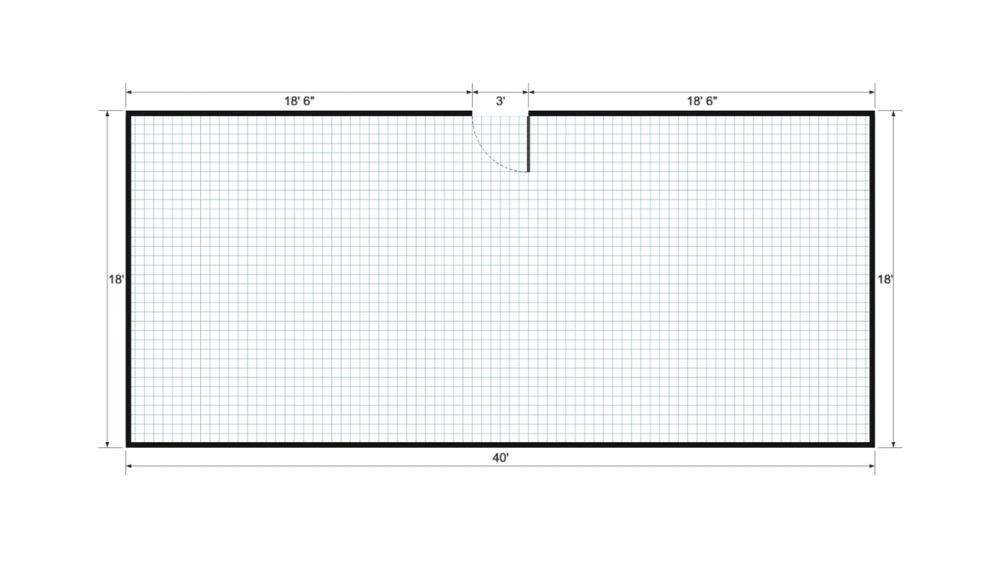 Floor plan for 18x40 Cabin Shell