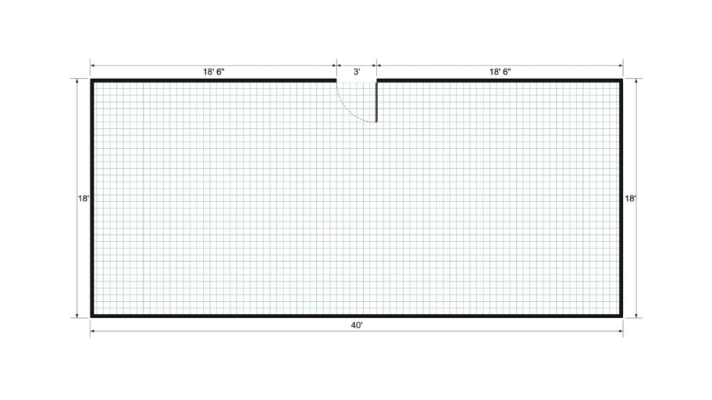 Floor plan for 18x40 Cabin Shell