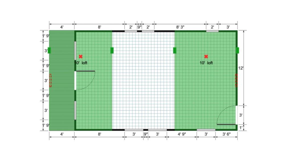 Floor plan for 16x30 Lofted Barn