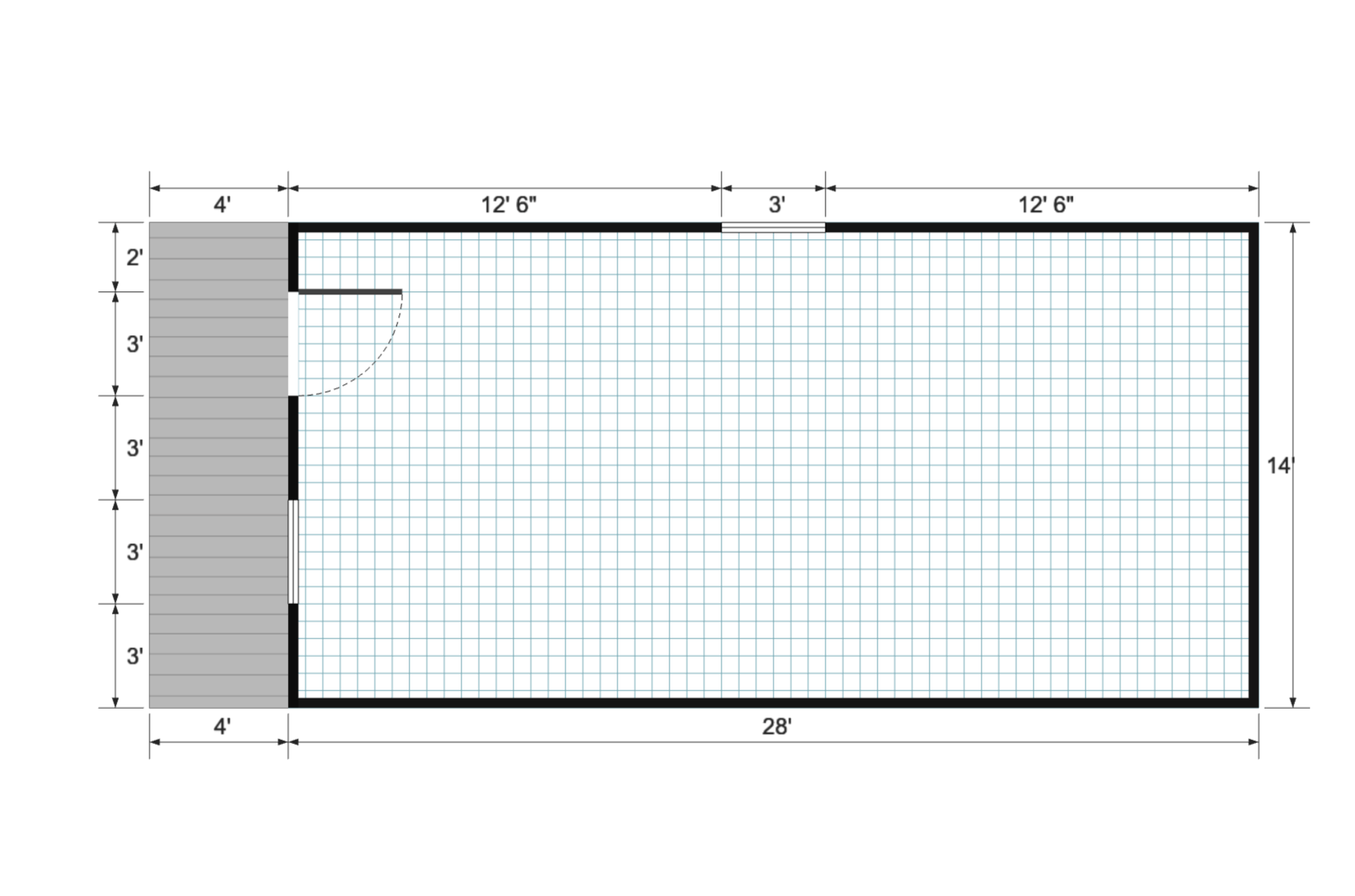Cabinette 14×32 floor plan