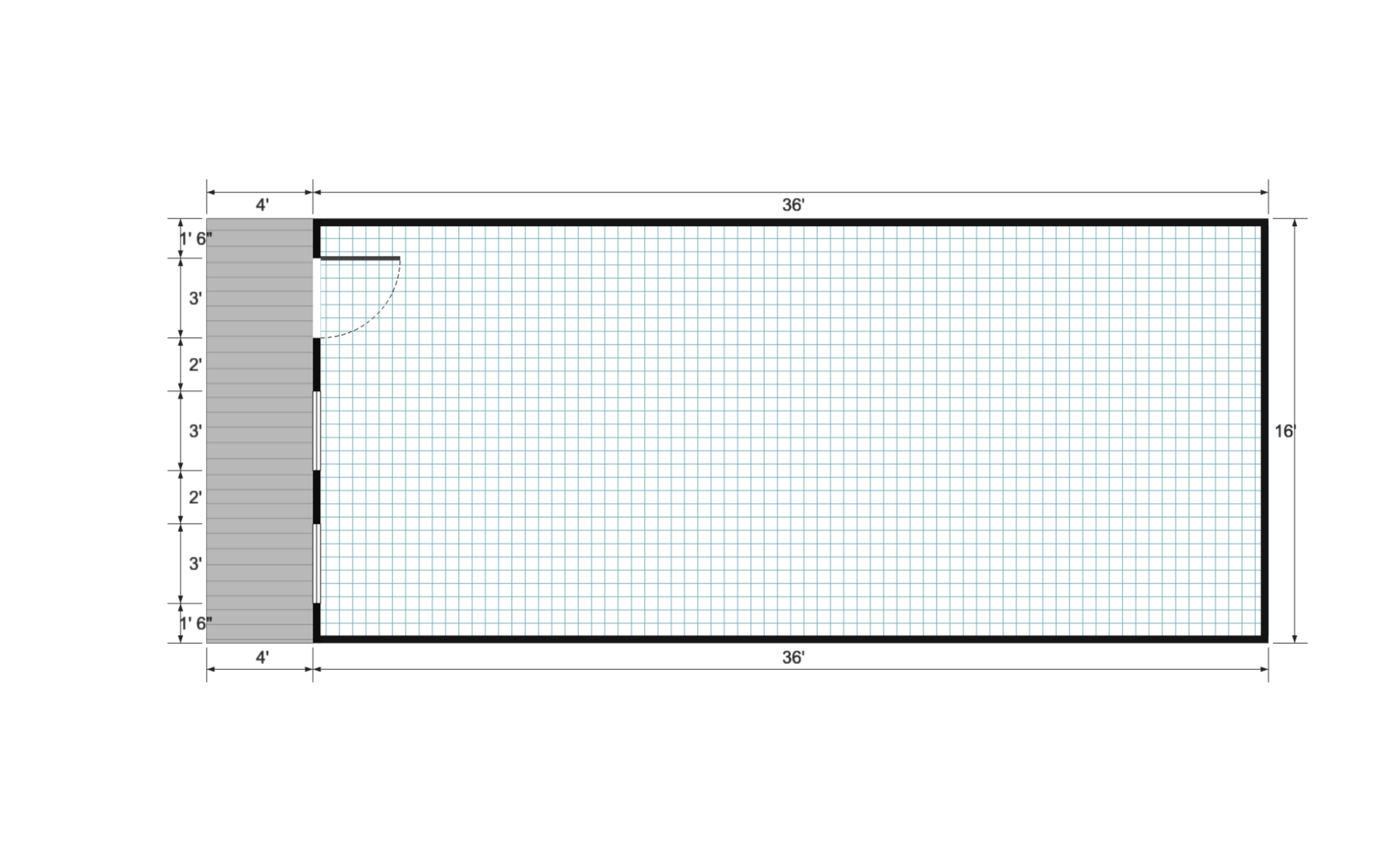 Cabinette 16×40 floor plan