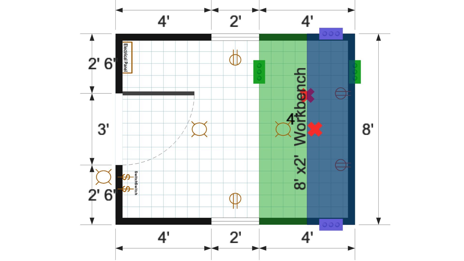 Floor plan for 8x10 Short Lofted Barn