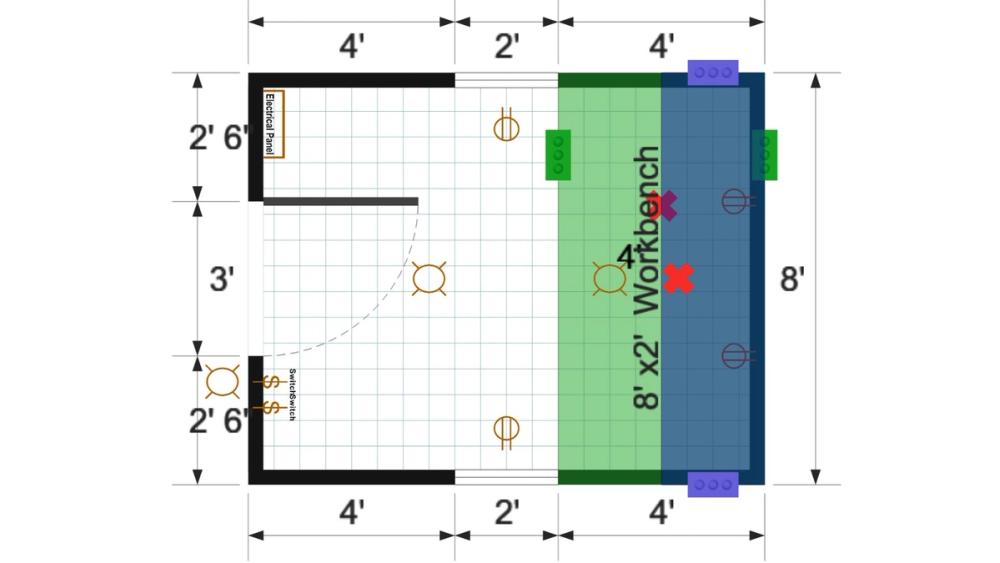 Floor plan for 8x10 Short Lofted Barn