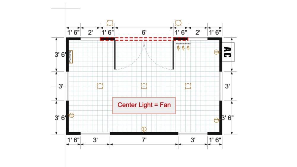 Floor plan for 10x16 Finished Gable