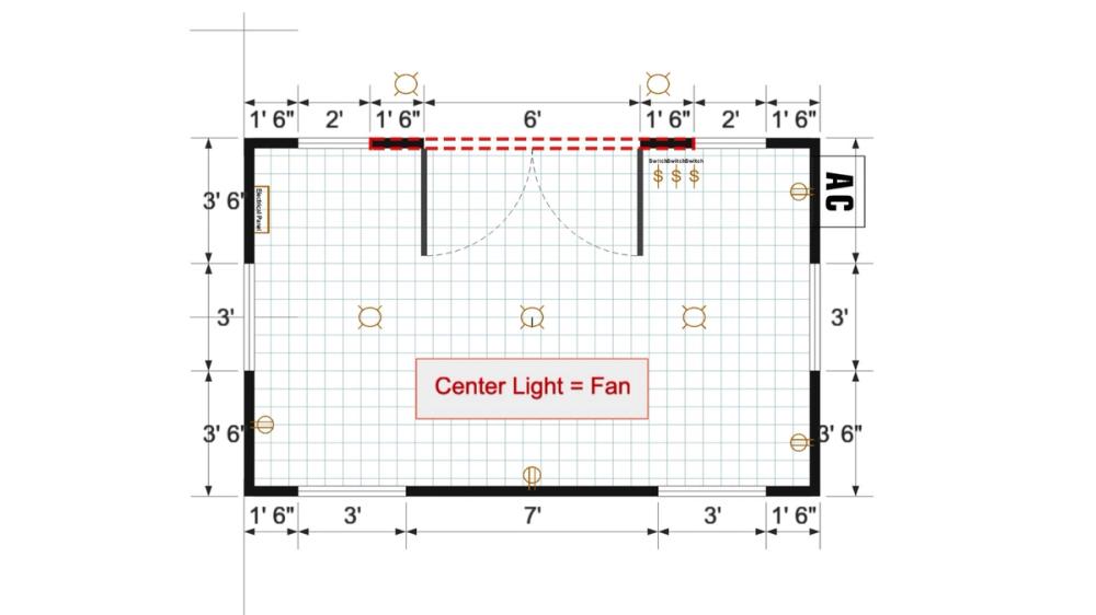 Floor plan for 10x16 Finished Gable