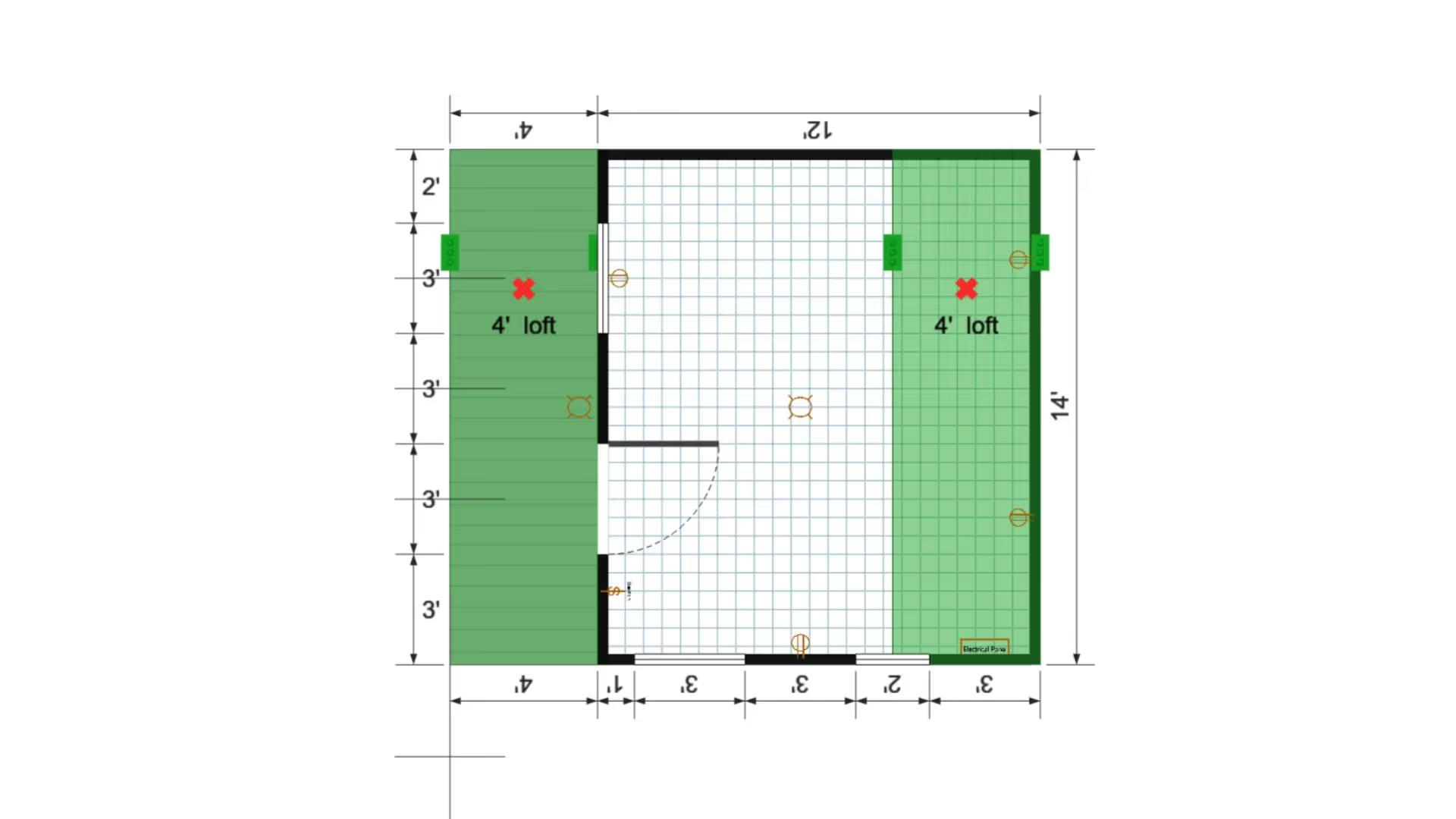 Floor plan for 14x16 Lofted Barn