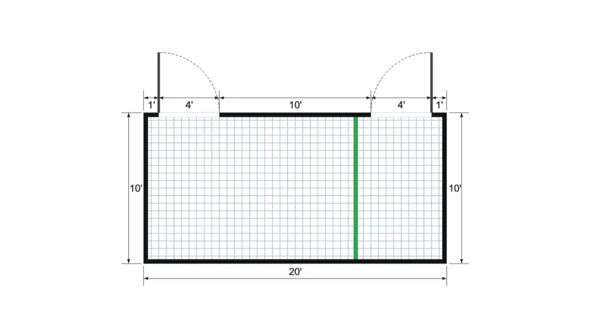 Floor plan for 10x20 Gable Shed